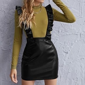 Shein leather overall dress